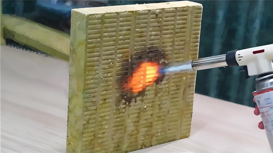 fireproof test of rock wool
